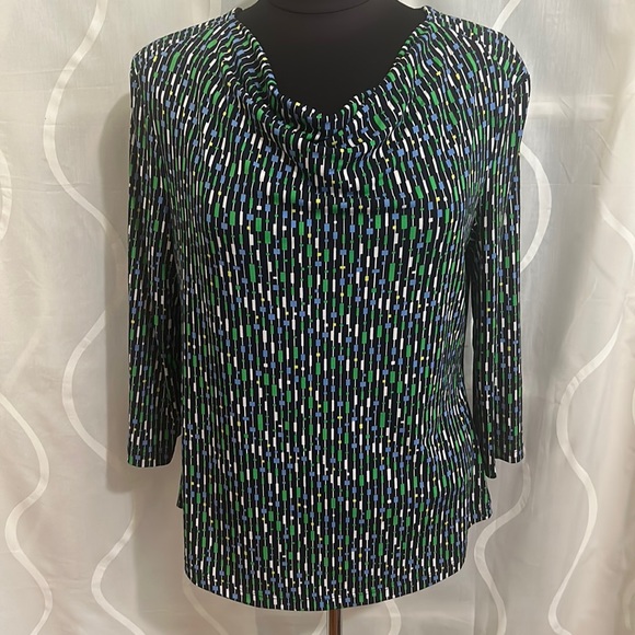 Liz Claiborne Tops - Liz Claiborne, Colorful Print, 3/4 Sleeve Top, Size LP